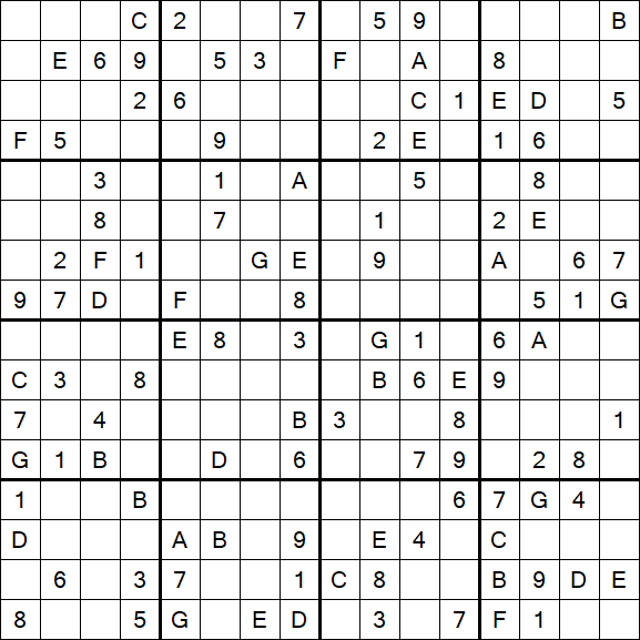 Sudoku 16x16 - Médio