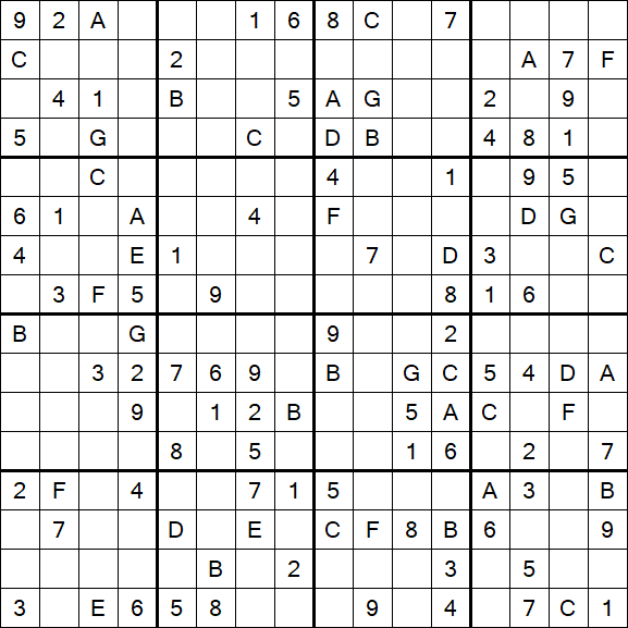 Sudoku 16x16 - Medio
