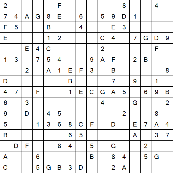 Sudoku 16x16 - Medio