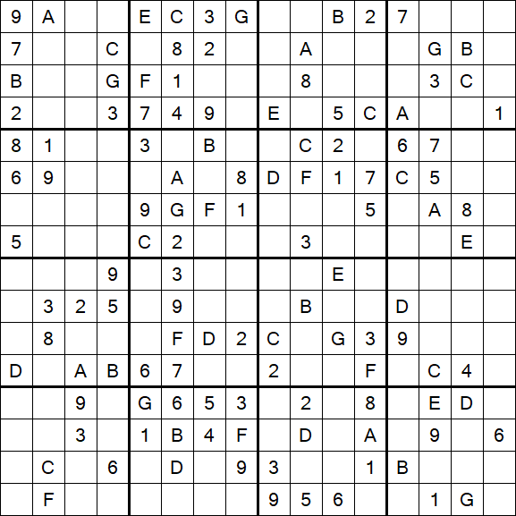 Sudoku 16x16 - Medio