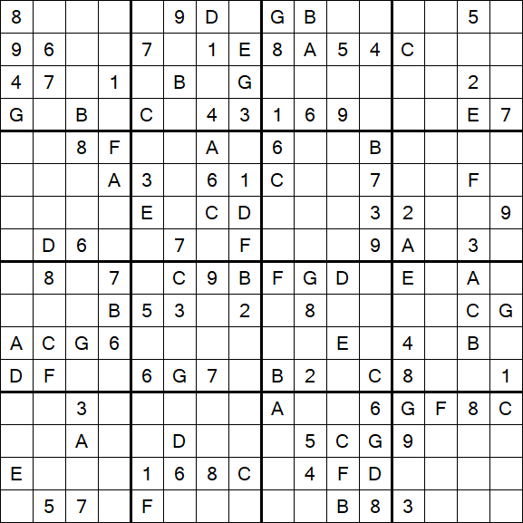 Sudoku 16x16 - Medio