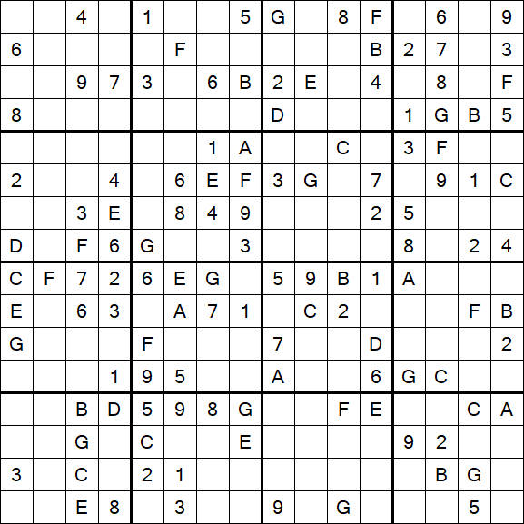 Sudoku 16x16 - Medio