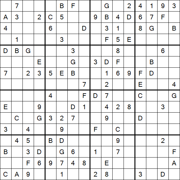 Sudoku 16x16 - Medio