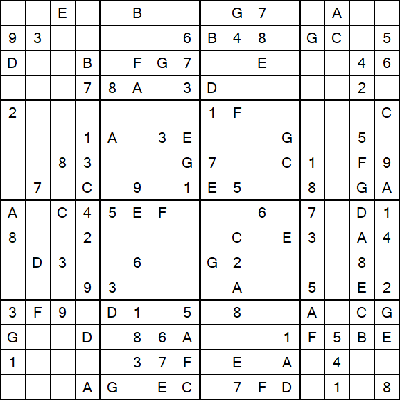 Sudoku 16x16 - Medio