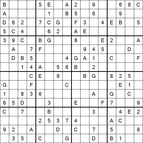 Sudoku 16x16 - Médio
