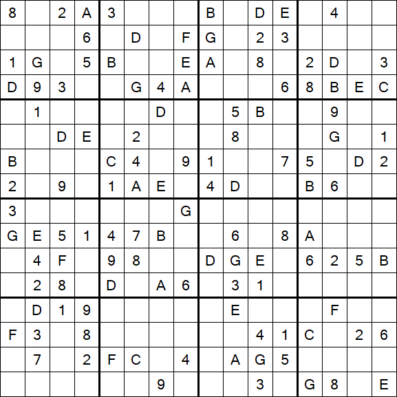 Sudoku 16x16 - Medio
