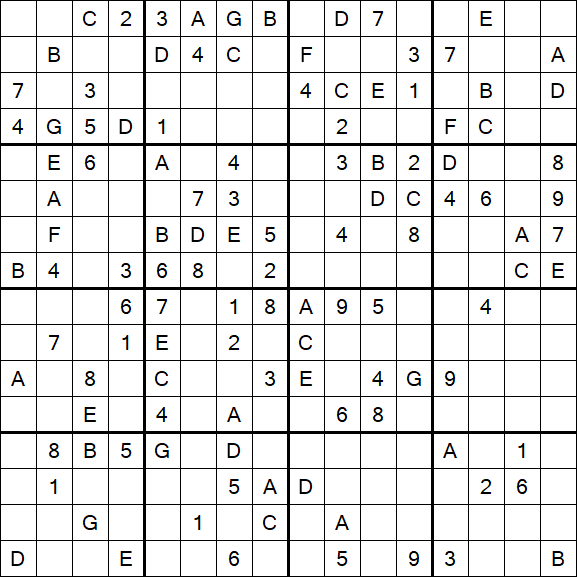 Sudoku 16x16 - Medio
