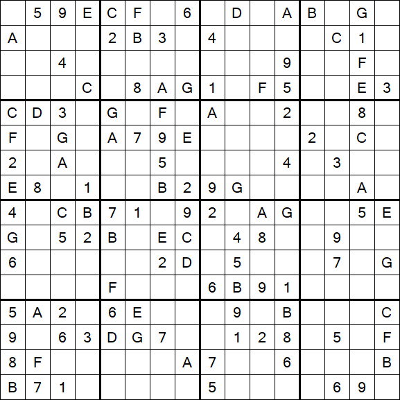 Sudoku 16x16 - Medio