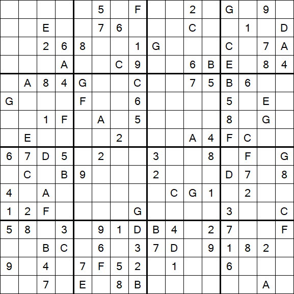 Sudoku 16x16 - Medio