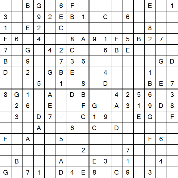 Sudoku 16x16 - Medio