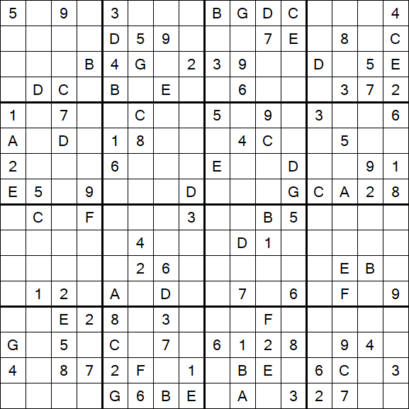 Sudoku 16x16 - Médio
