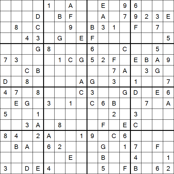 Sudoku 16x16 - Medio