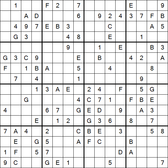 Sudoku 16x16 - Medio