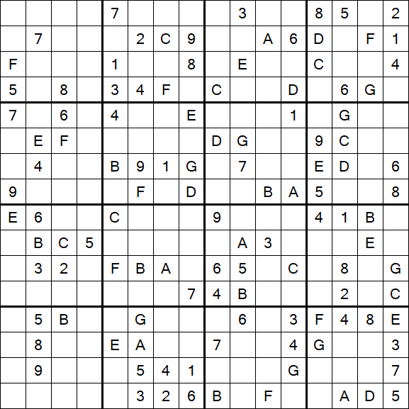 Sudoku 16x16 - Medio