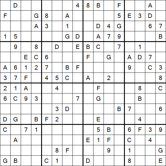 Sudoku 16x16 - Medio