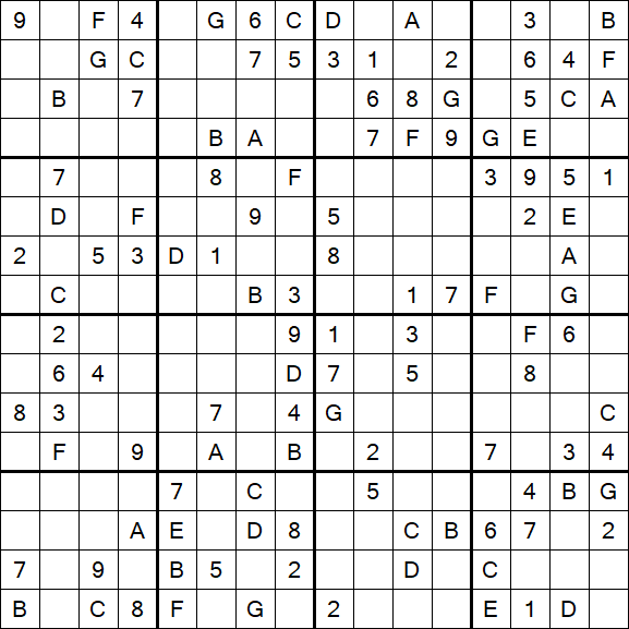 Sudoku 16x16 - Medio