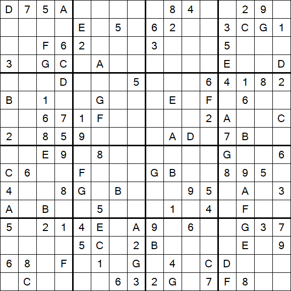 Sudoku 16x16 - Medio