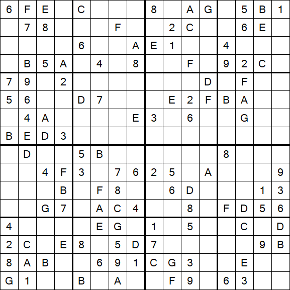 Sudoku 16x16 - Medio