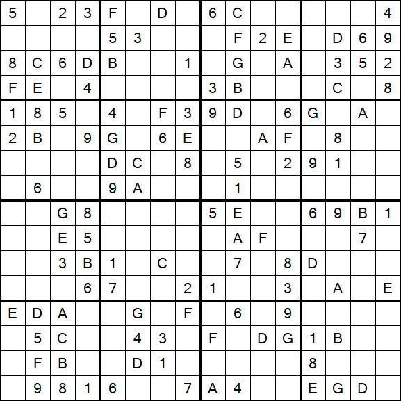 Sudoku 16x16 - Medio