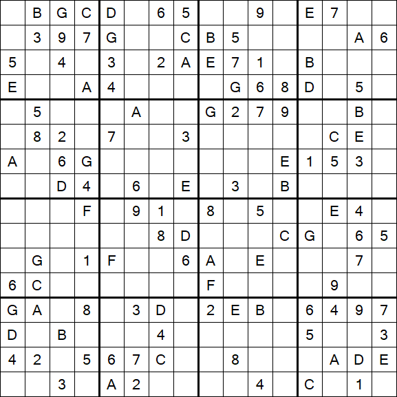 Sudoku 16x16 - Medio