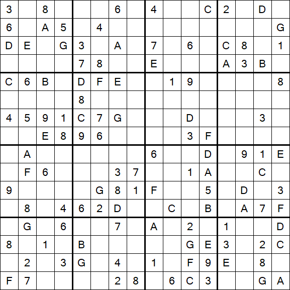 Sudoku 16x16 - Medio