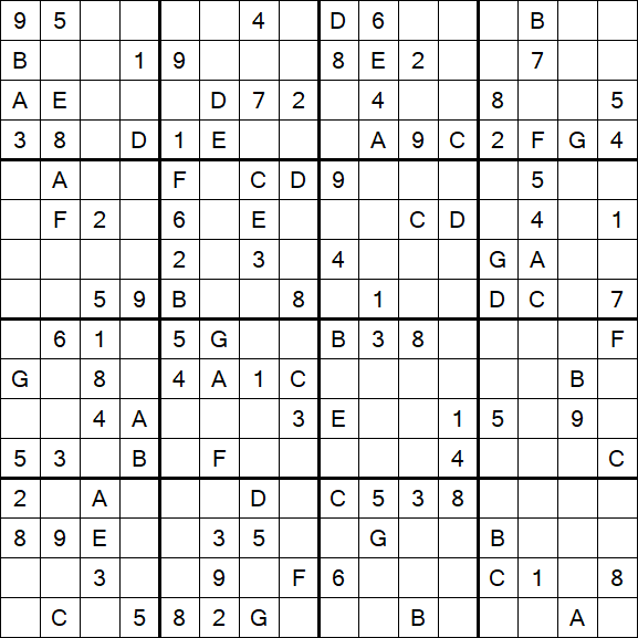 Sudoku 16x16 - Medio