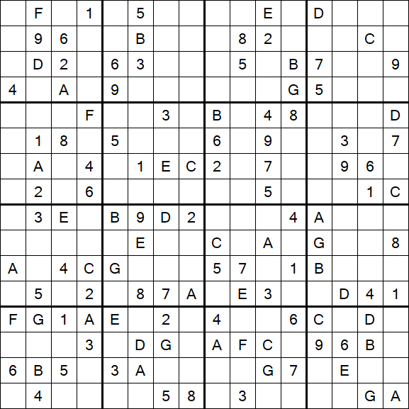 Sudoku 16x16 - Medio