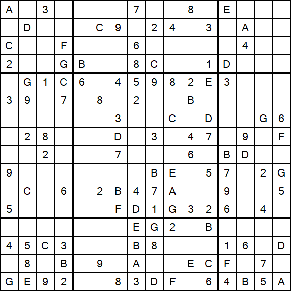 Sudoku 16x16 - Medio