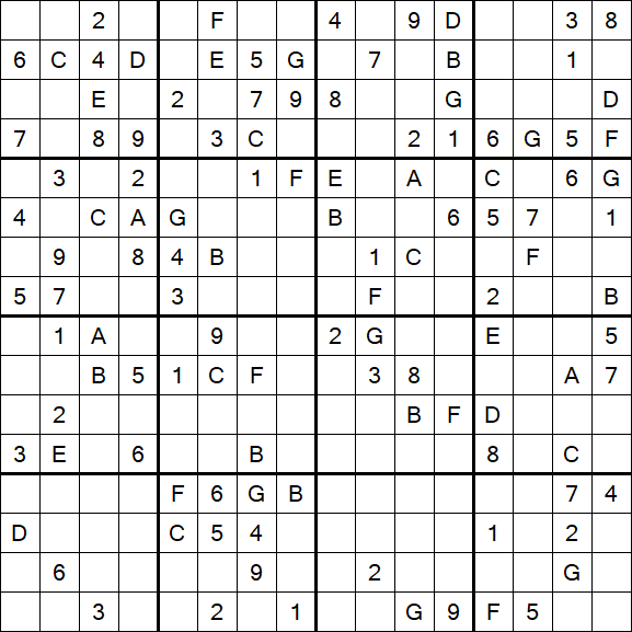 Sudoku 16x16 - Medio