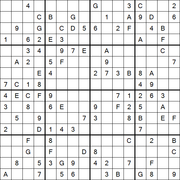 Sudoku 16x16 - Médio