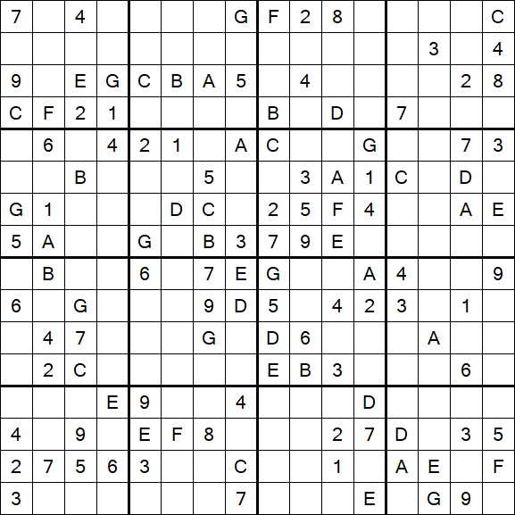 Sudoku 16x16 - Medio