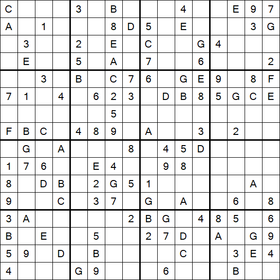 Sudoku 16x16 - Medio