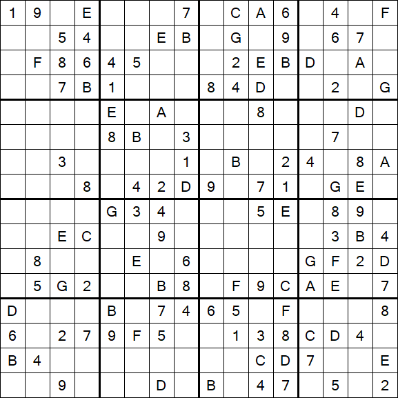 Sudoku 16x16 - Medio