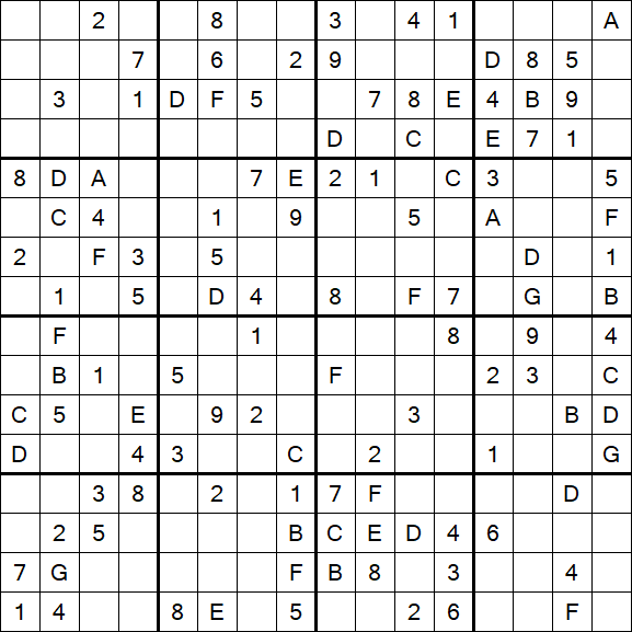 Sudoku 16x16 - Medio