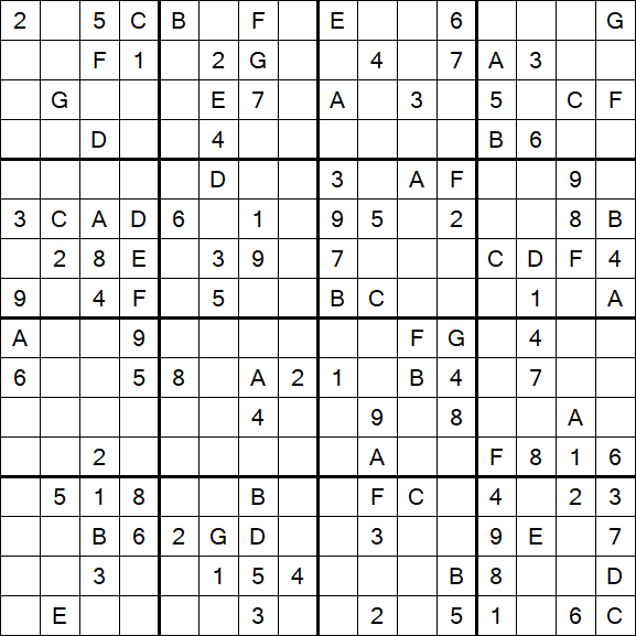 Sudoku 16x16 - Medio