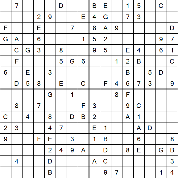 Sudoku 16x16 - Médio