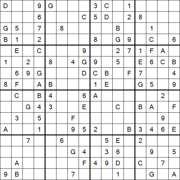 Sudoku 16x16 - Medio