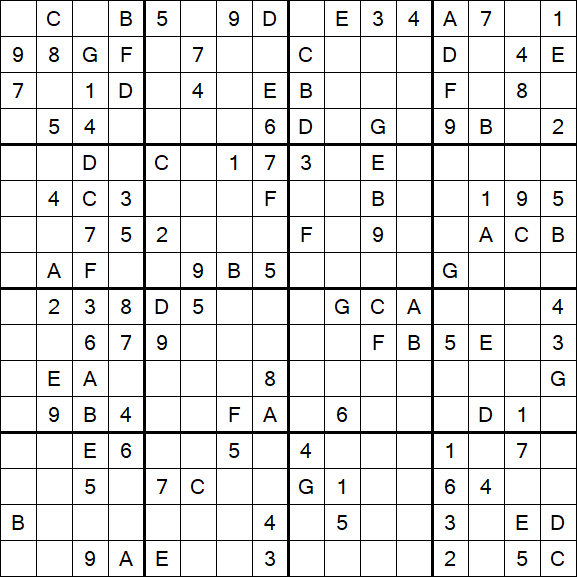 Sudoku 16x16 - Medio