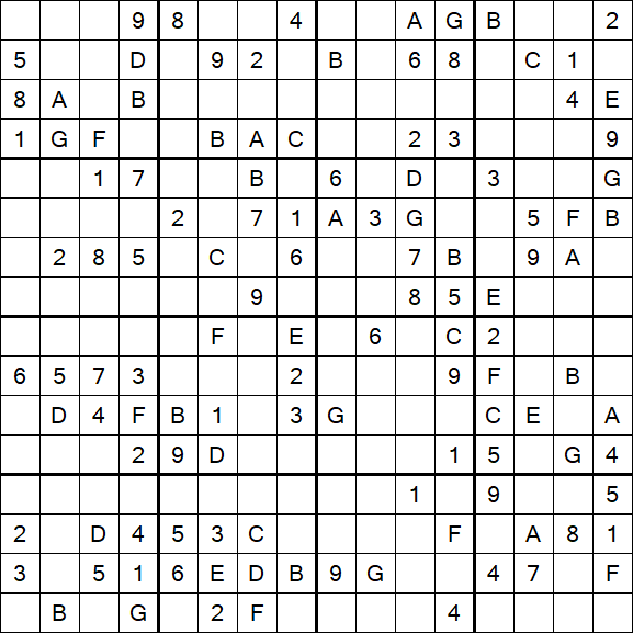 Sudoku 16x16 - Medio