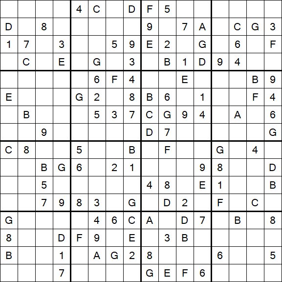 Sudoku 16x16 - Medio