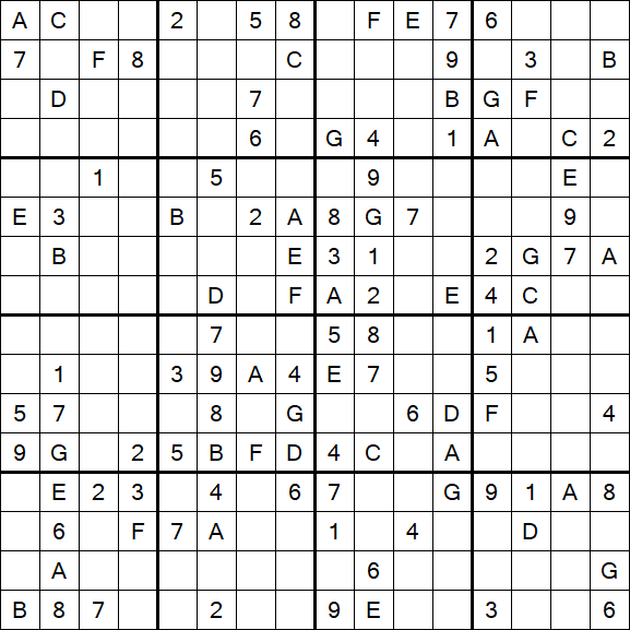 Sudoku 16x16 - Medio
