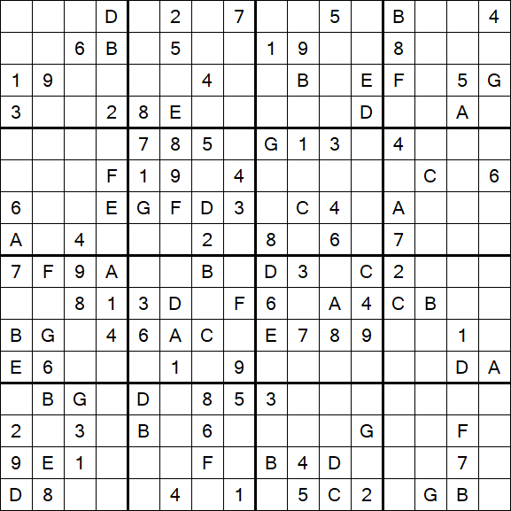 Sudoku 16x16 - Medio