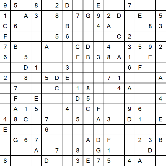Sudoku 16x16 - Medio