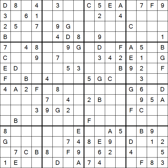 Sudoku 16x16 - Medio