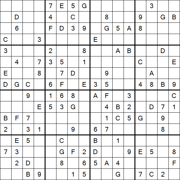 Sudoku 16x16 - Medio