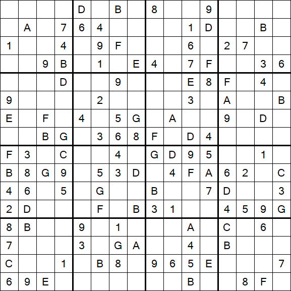 Sudoku 16x16 - Médio