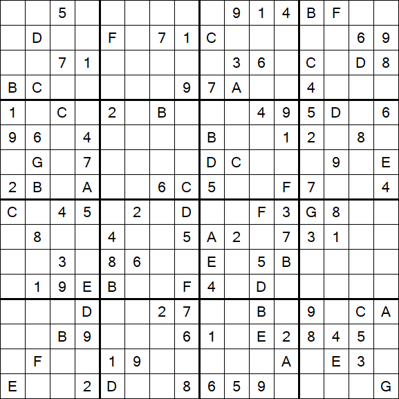 Sudoku 16x16 - Medium