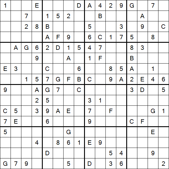 Sudoku 16x16 - Medium