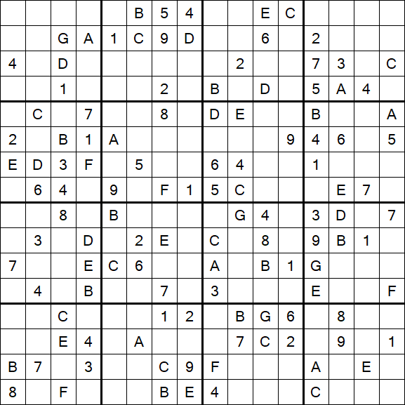 Sudoku 16x16 - Medio