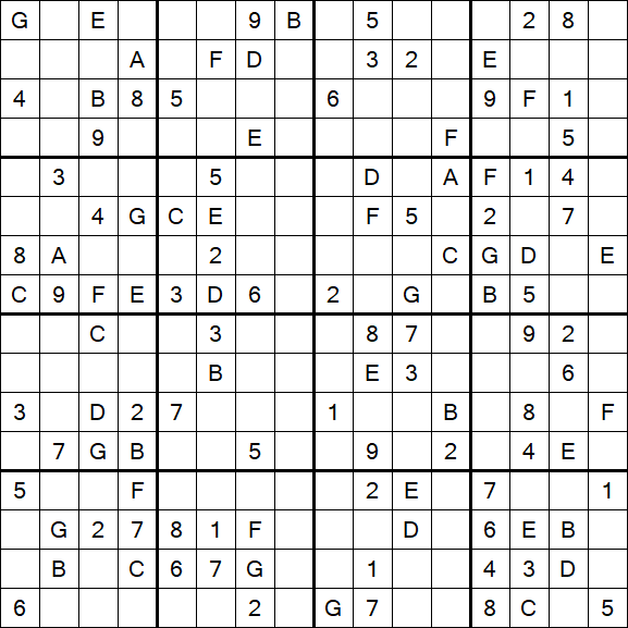 Sudoku 16x16 - Medio